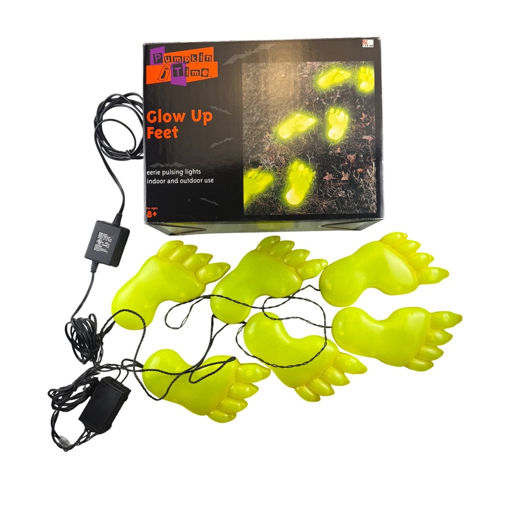 Vintage Pumpkin Time Glow Up Feet Halloween Pulsing Light Footprints 25762 Kmart